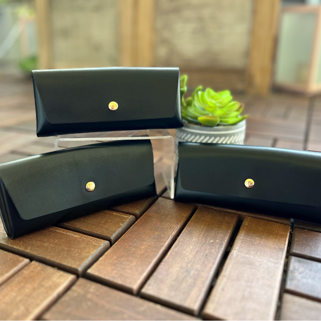 Nwot3 Black Eyeglass Or Sunglasses Cases W/ Microfiber Cleaning Clothes